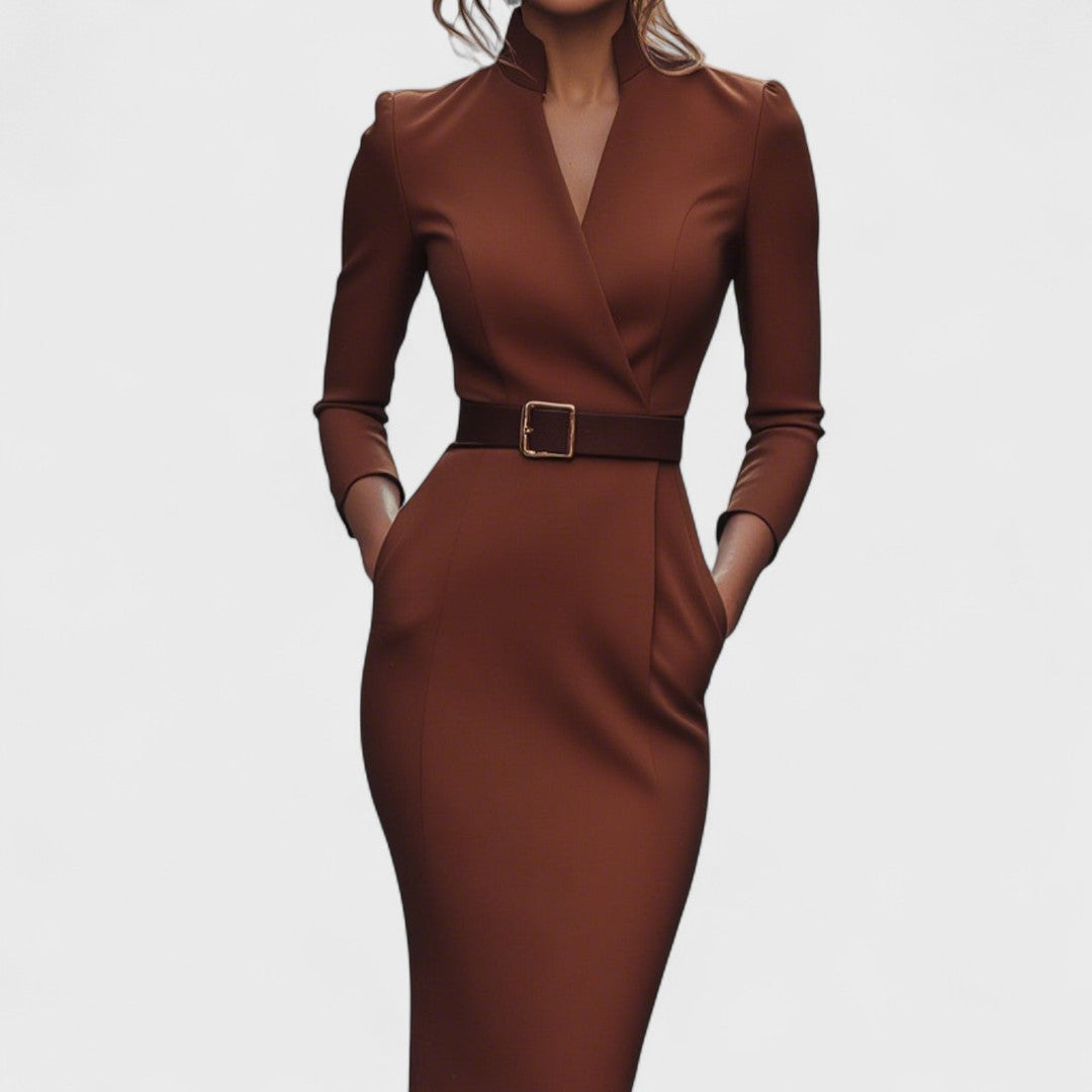 Maye™ Refined Black Dress + FREE belt