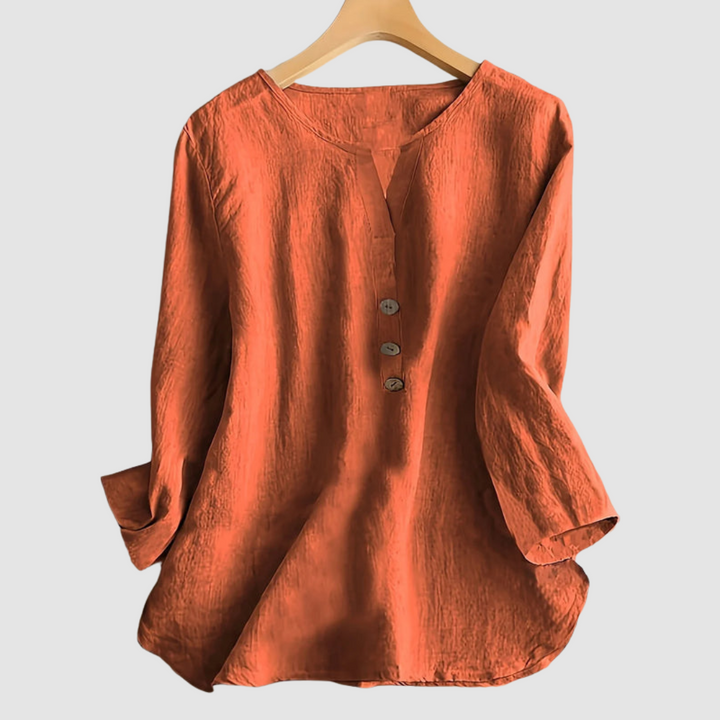 Melisa™ Casual Cotton & Linen Blouse
