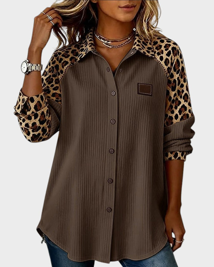 Jackie™ Leopard Print Button-Down Shirt