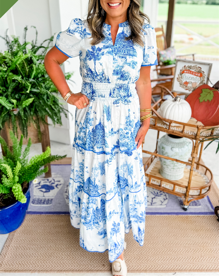 Esther™ Classic Toile Maxi Dress