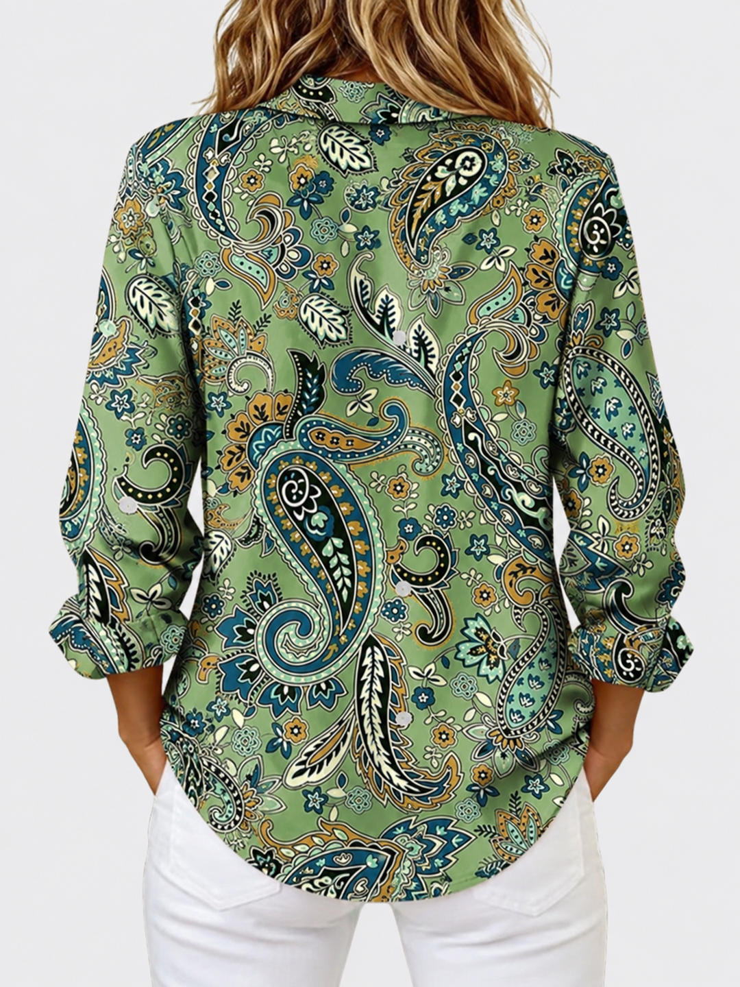 Joanna™ | Paisley Print Button-Up Blouse