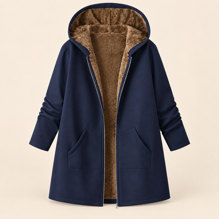 Evelyn | Cozy Sherpa-Lined Hooded Coat