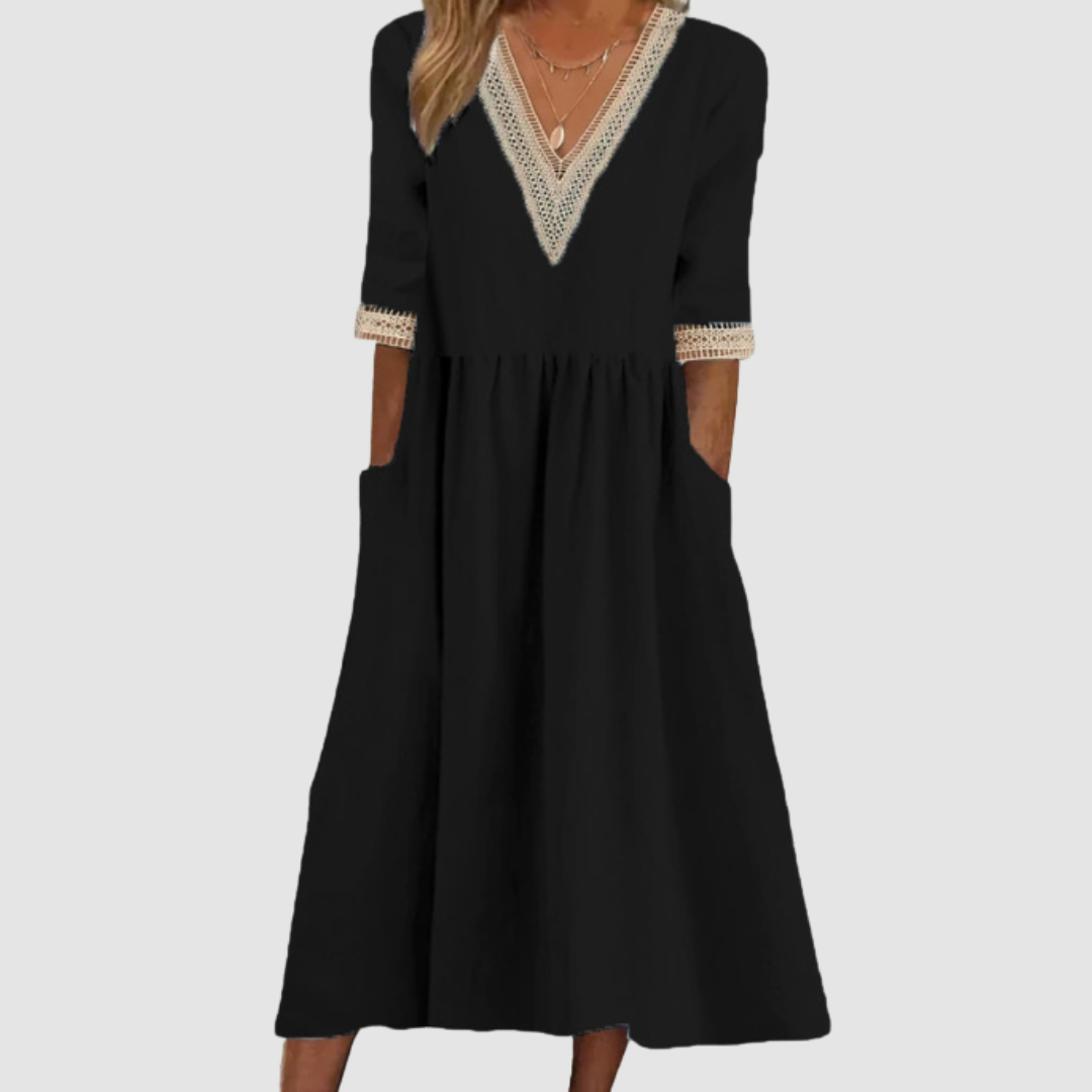 Olena™ Elegant Mid-Length Dress