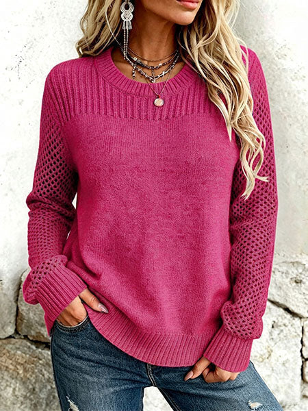 Lirienne | Textured Open-Knit Sleeves Sweater